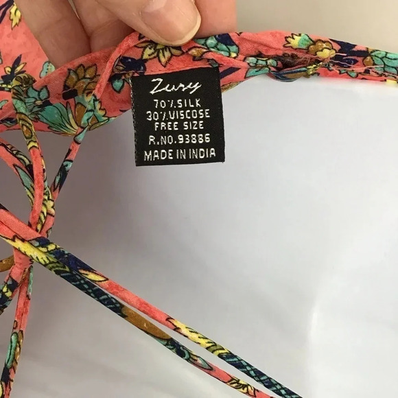 Zury Women’s Silk Blend Halter Summer Boho Tiered Ruffle Dress Size Free Size - Picture 7 of 8